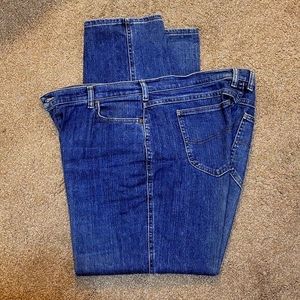 Blue Jeans, patch on knee, size 16, Brand Lee